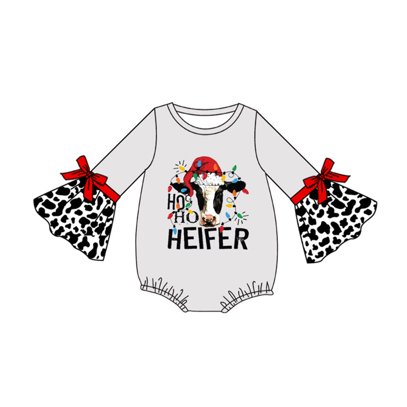 Baby Infant Girls Christmas Heifer Cow Rompers preorder(moq 5)