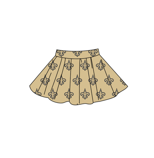 Preorder (moq 5)Baby Girls Gold Anchors Team Skirt Shorts Bottom