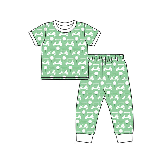 Baby Boys Golf Short Sleeve Top Pants Pajamas Clothes Sets preorder (moq 5)