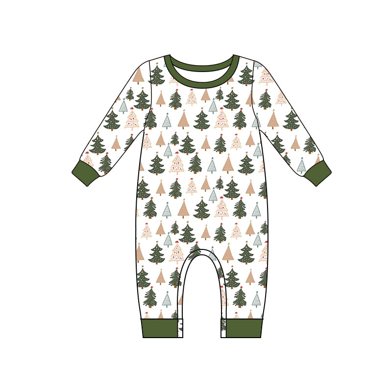 Baby Boys Christmas Tree Long Sleeve Rompers preorder(moq 5)