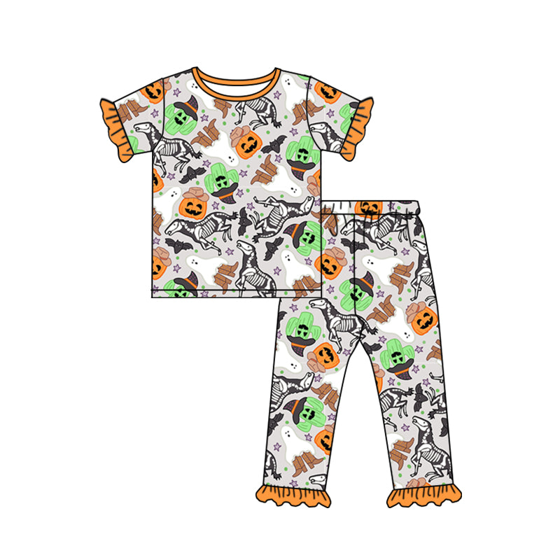 Baby Girls Halloween Dinosaurs Top Pants Pajamas Clothes Sets preorder(moq 5)