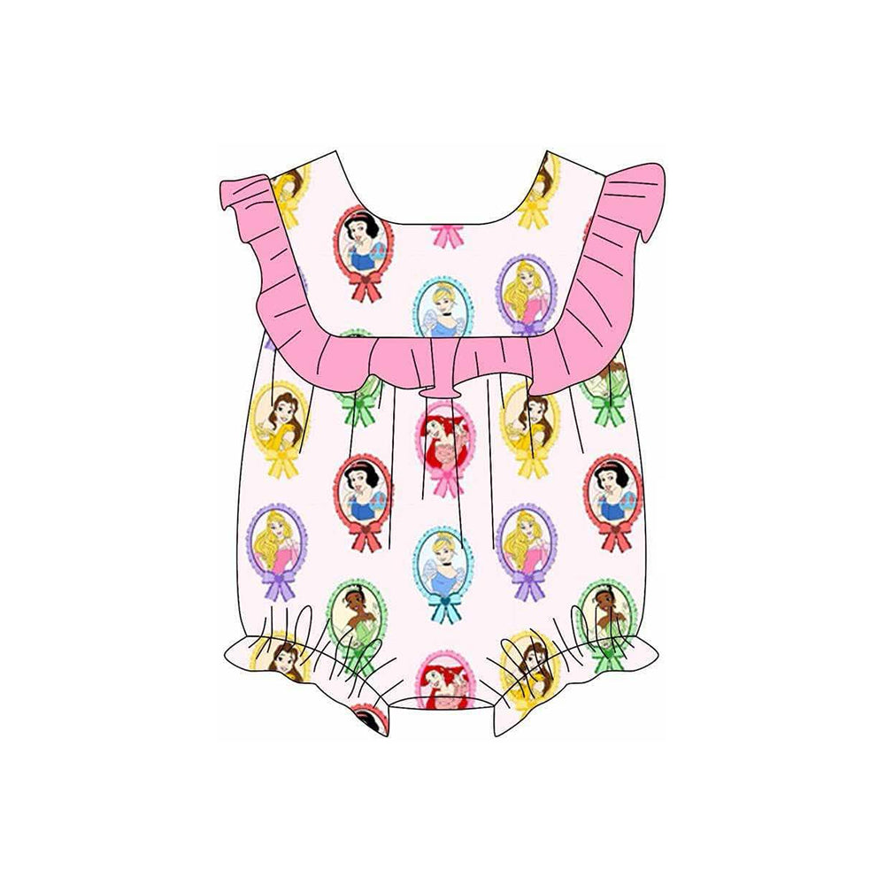 Preorder(moq 5)Baby Infant Girls Princess Mirror Ruffles Rompers