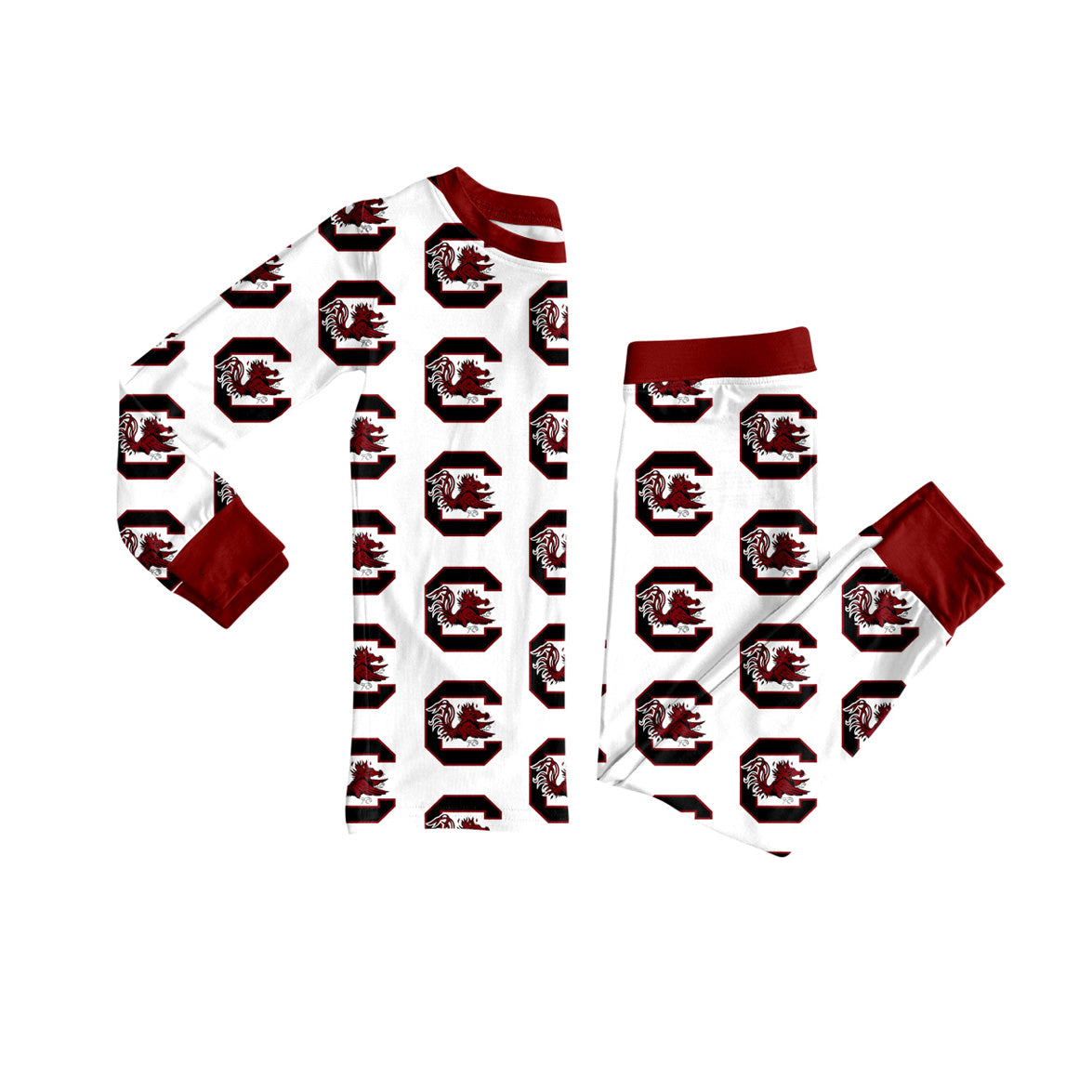 Preorder (moq 5)Baby Girls Long Sleeves Team Red Bull C Top Pants Pajamas Set
