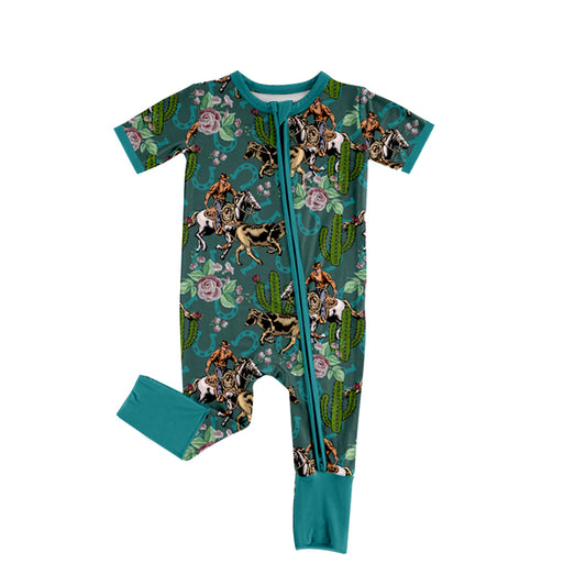 Baby Infant Girls Horse Cactus Short Sleeve Rompers preorder(moq 5)