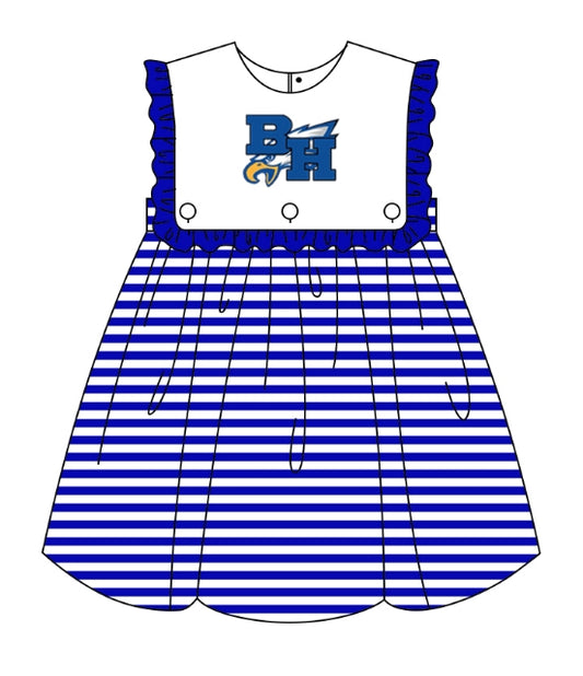 Preorder (moq 5)Baby Girls BH Eagles team Sleeveless Knee Length Dresses