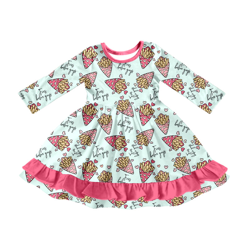 Baby Girls Valentines Chips Ruffle Knee Length Dresses preorder(MOQ 5)