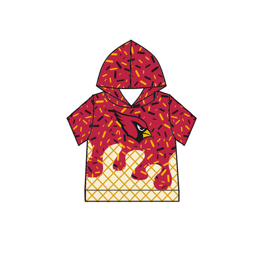 Preorder (moq 5)Baby Boys Drip Sprinkles Arizona Cardinals Team Short Sleeves Hoodies Top