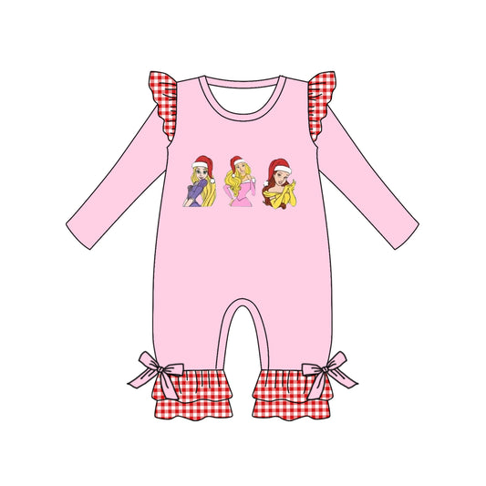 Baby Girls Christmas Princess Pink Rompers preorder(moq 5)