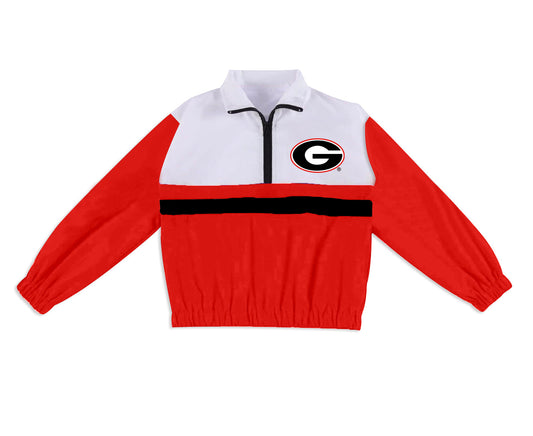 Preorder (moq 5)Baby Boys Long Sleeve Georgia Team Zip Pullovers Tops