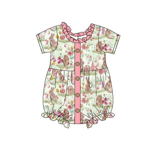 Baby Infant Girls Pink Easter Rabbits Rompers preorder(moq 5)