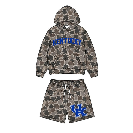 Preorder moq 5 Baby Boys UK Hooded Shirt Top Camo Shorts Outfits Clothes Sets