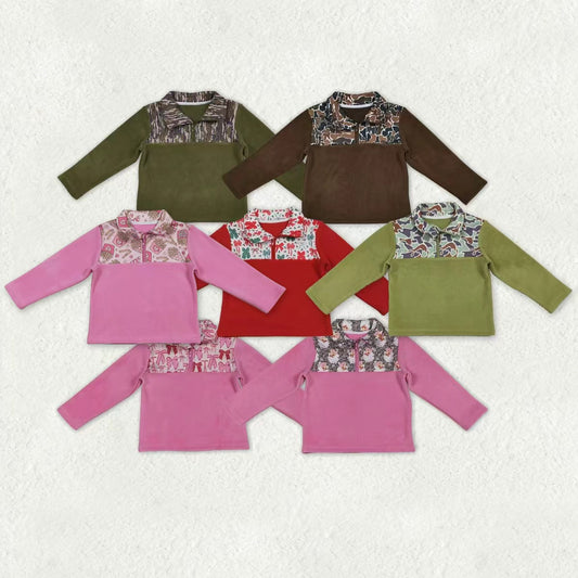 Sibling Baby Boys Girls Long Sleeve Zipper Pullovers Sherpa Sweater Tops