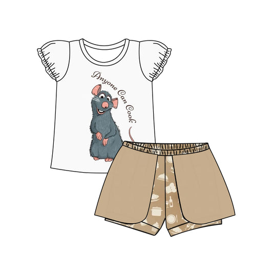 Baby Girls Cartoon Mouse Shirt Shorts Summer Clothes Sets preorder (moq 5)