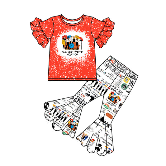 Baby Girls Friend Shirt Bell Pants Clothes Sets Preorder(moq 5)