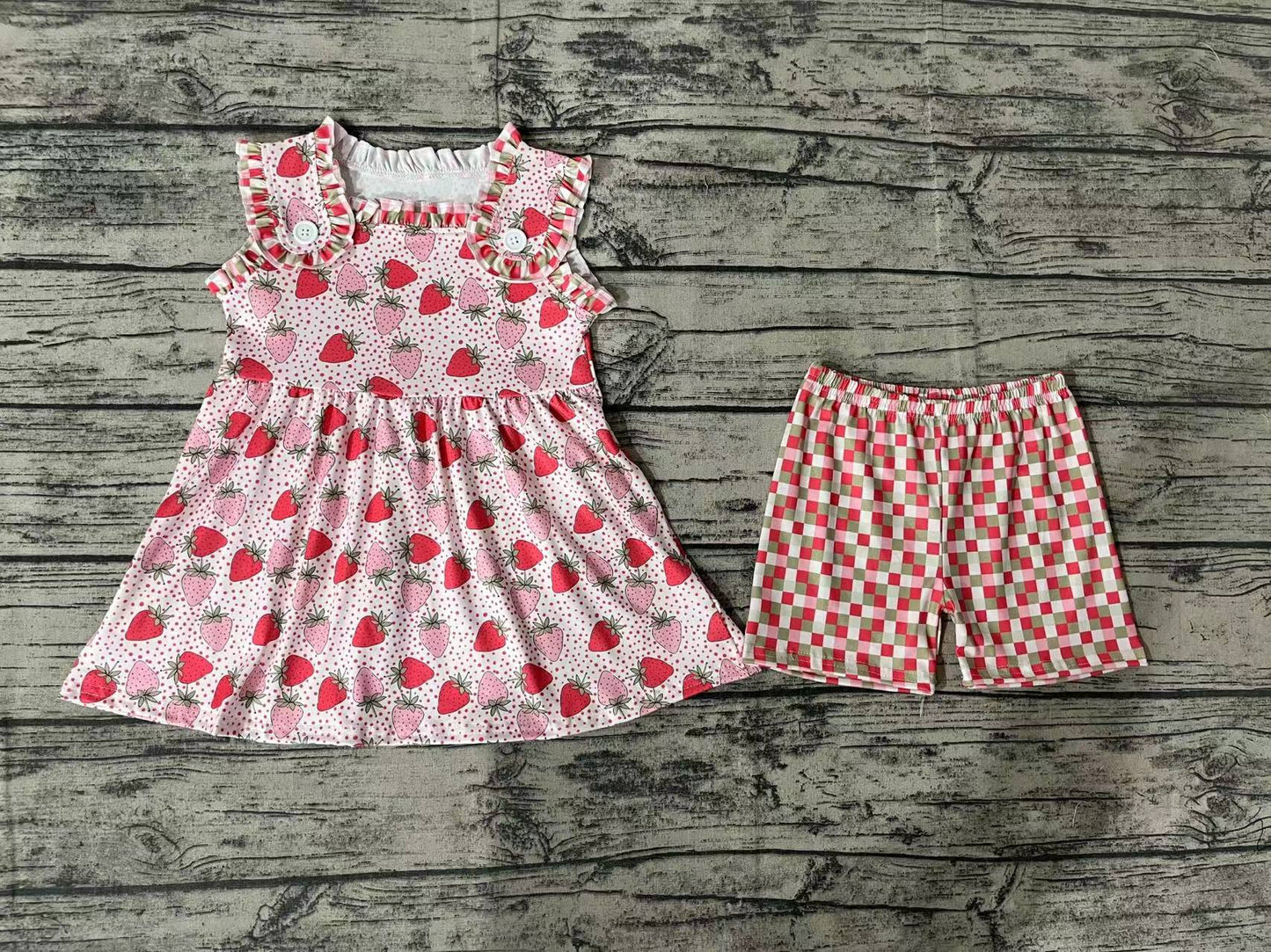 Baby Girls Strawberry Tunic Shorts Summer Outfits Clothes Sets