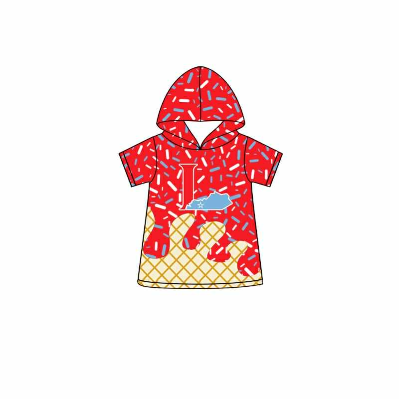 Preorder (moq 5)Baby Boys Red Short Sleeves L Drip Team Hoodies Top
