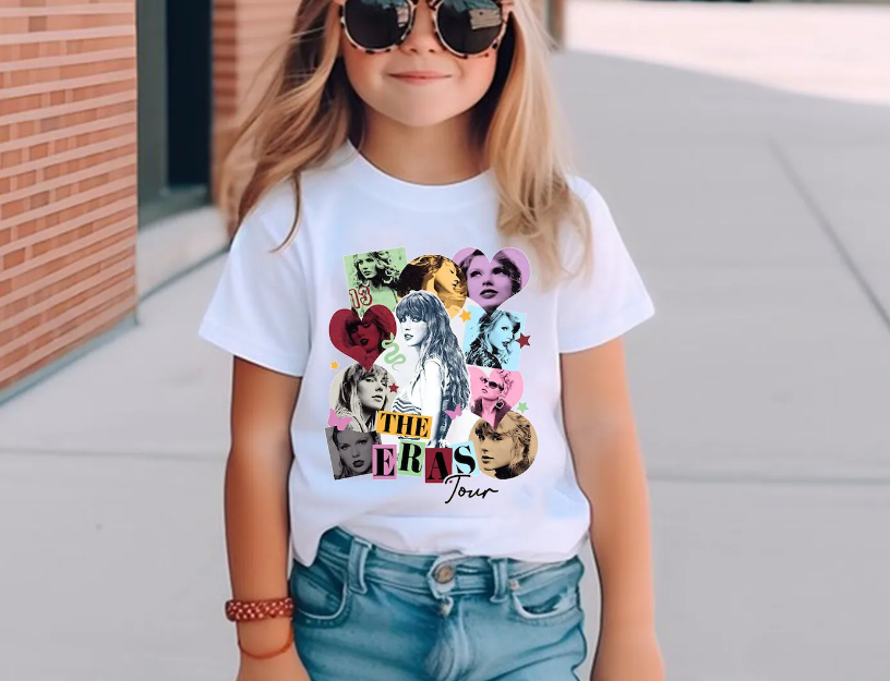 Baby Girls Short Sleeve White Eras Tour Summer Tee Shirts Preorder(moq 5)