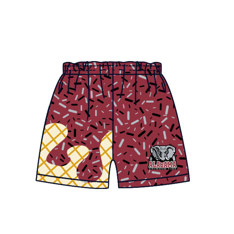 Preorder (moq 5)Baby Boys Drip Sprinkles Alabama Elephant Team Shorts Bottom