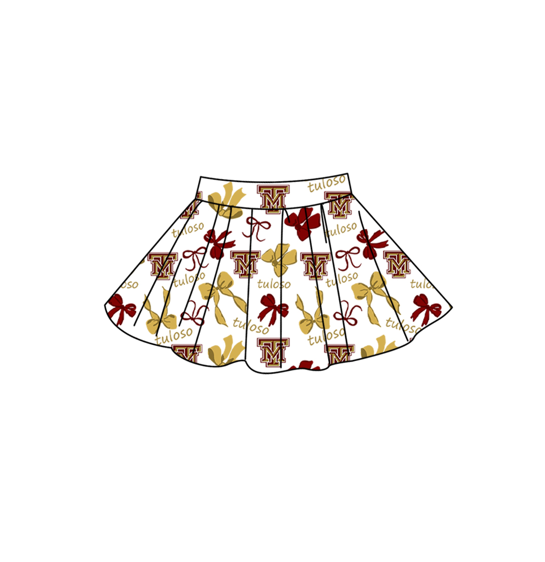 Preorder (moq 5) Baby Girls Bows Tuloso Team Skirt Shorts Bottom