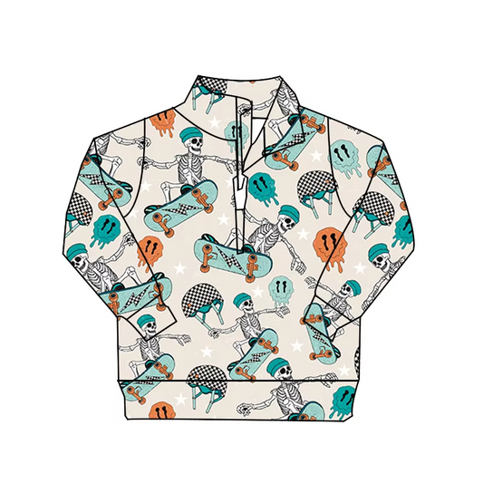 Baby Boys Halloween Scooter Zip Pullovers Tops Preorder(moq 5)