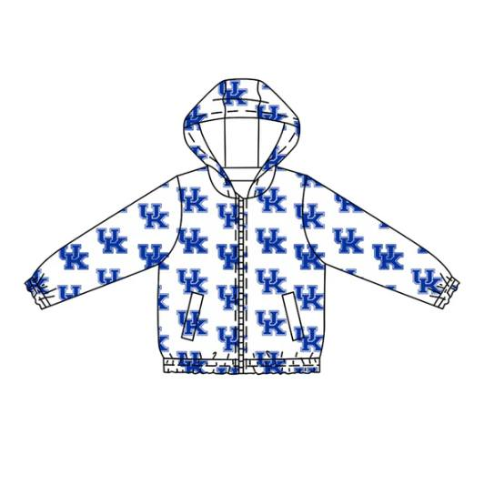 Preorder (moq 5)Baby Boys Long Sleeves Blue UK Plaid Hoodies Cardigan Jackets Top