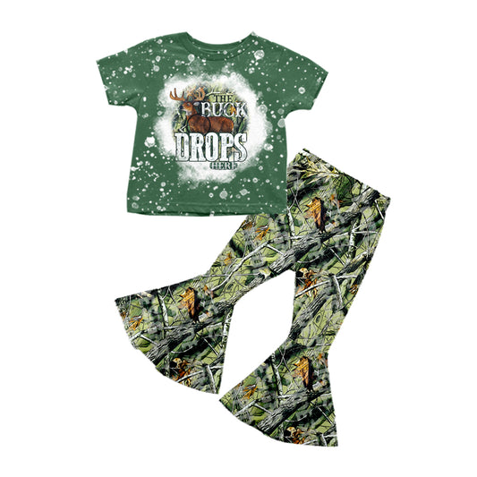 Baby Girls Camo Deer Shirt Bell Pants Clothes Sets preorder(moq 5)