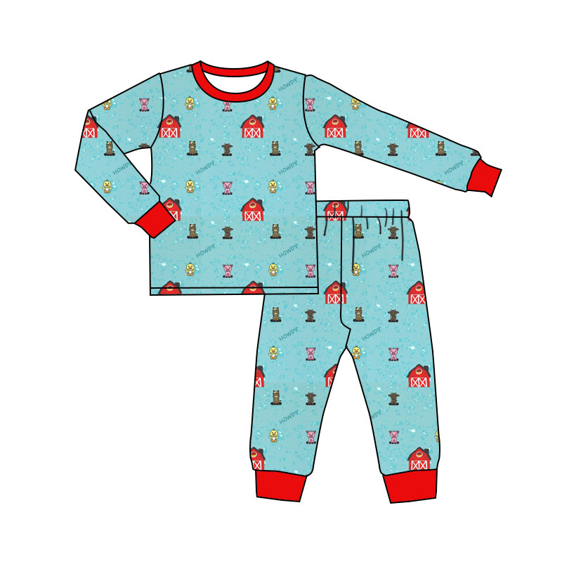 Baby Boys Farm House Top Pants Pajamas Clothes Sets preorder(MOQ 5)