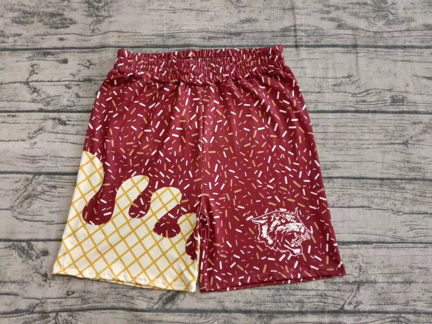 Preorder(moq 5) Adult Men Red Tiger Team Shorts Bottoms