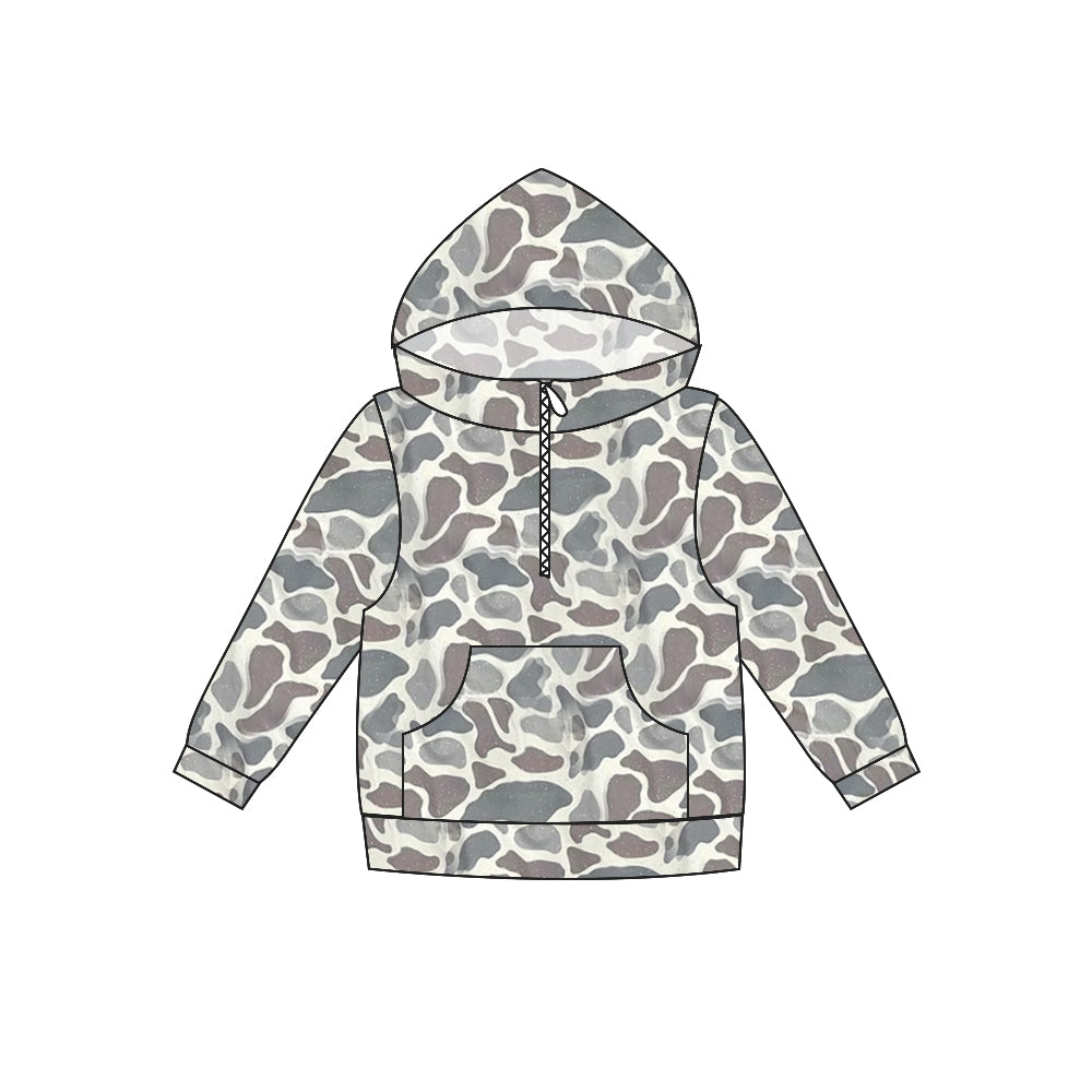 Baby Boys Green Camo Hooded Long Sleeve Shirt Tops Preorder(moq 5)