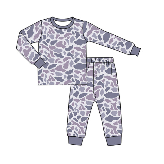 Baby Boys Grey Camo Top Pants Pajamas Sets preorder(moq 5)