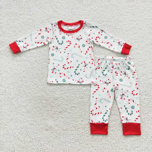 Baby Boys Christmas Candy Cane Pajamas Clothes Sets