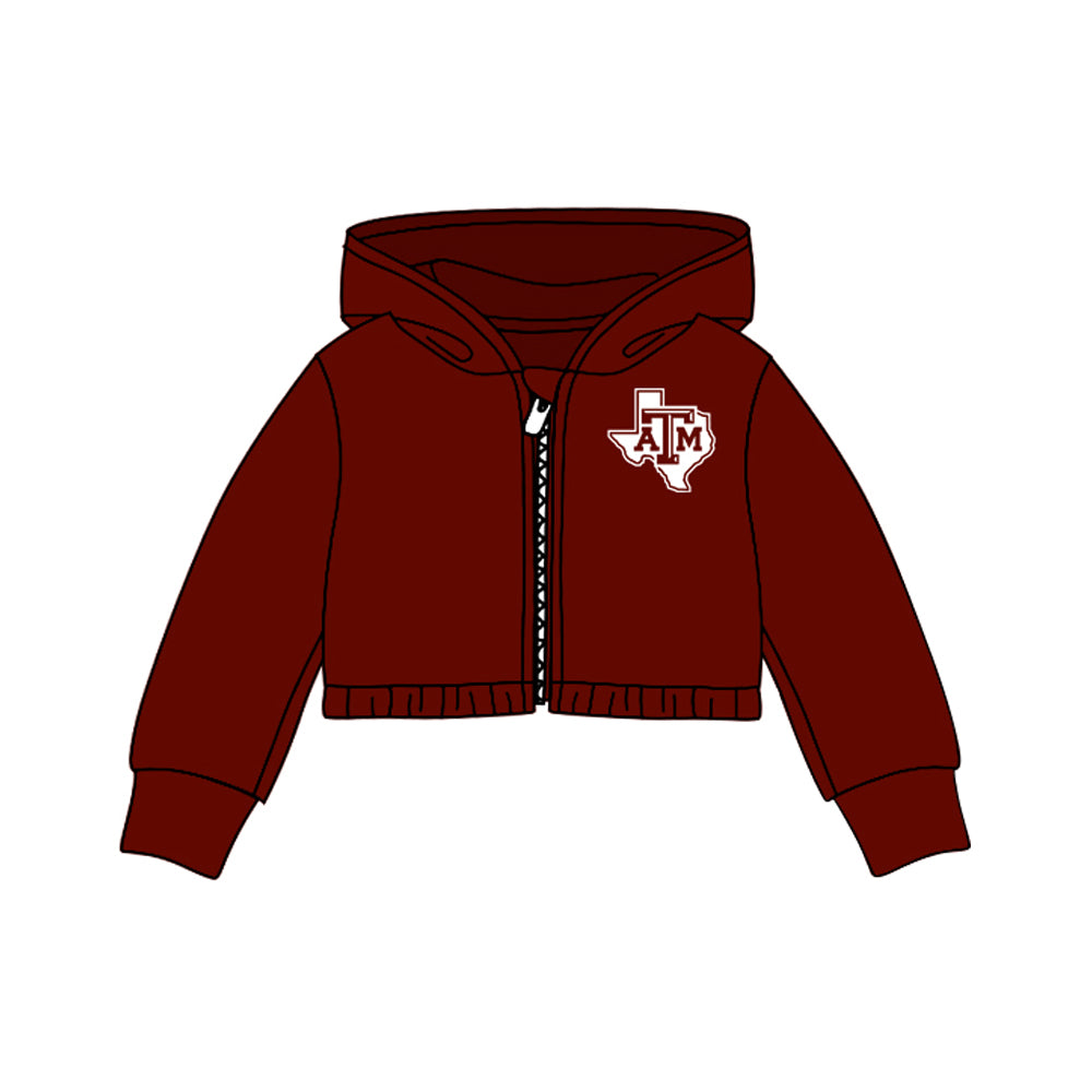 Baby Girls Team Red Dark Hooded Top Cardigans Jackets preorder(moq 5)