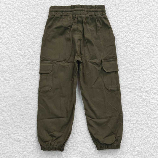 Baby Kids Dark Green Cargo Pockets Cool Pants