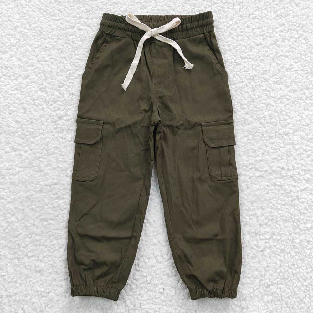 Baby Kids Dark Green Cargo Pockets Cool Pants