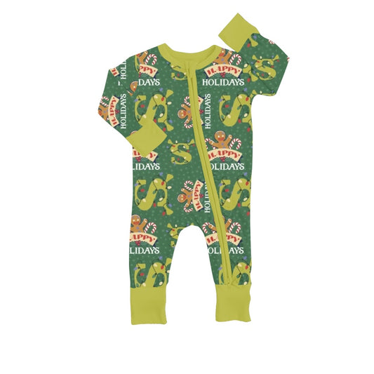 Baby Infant Kids Christmas Cartoon Long Sleeve Zip Rompers preorder(moq 5)
