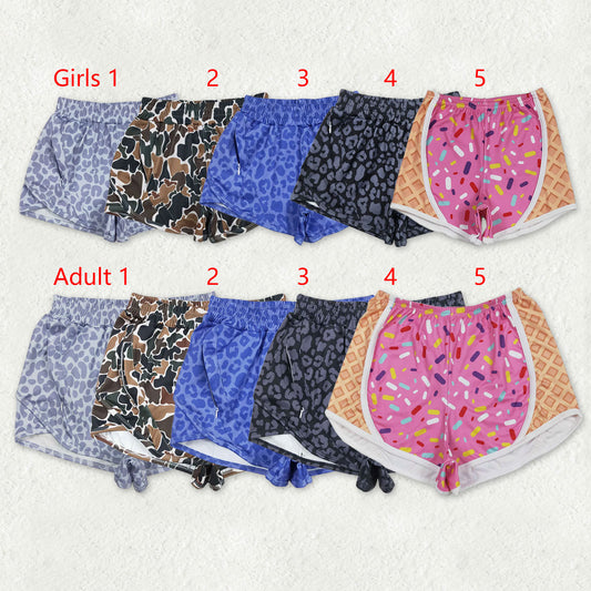 Mama and Me Colorful Leopard Sprinkles Yoga Active Shorts Bottoms