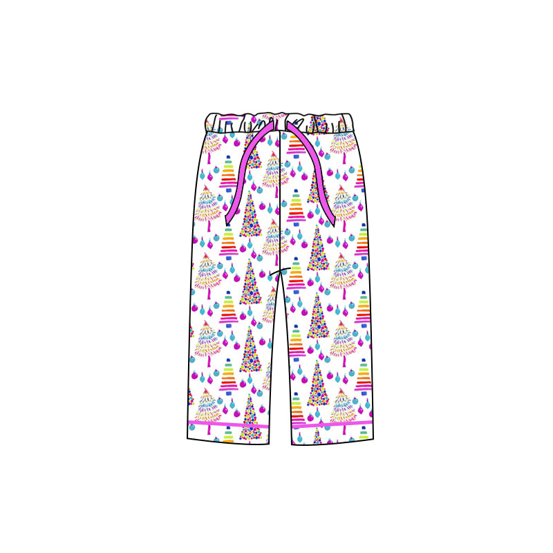 Adult Women Colorful Christmas Tree Bottoms Pants Pajamas Preorder(moq 5)