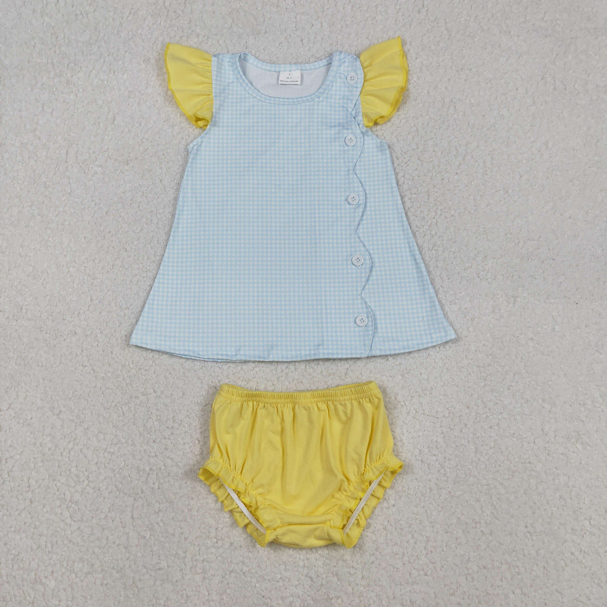 Baby Bummies Rompers Baby Girls Flutter Sleeve Button Tunic Bummies Rompers Sets – Aier ...