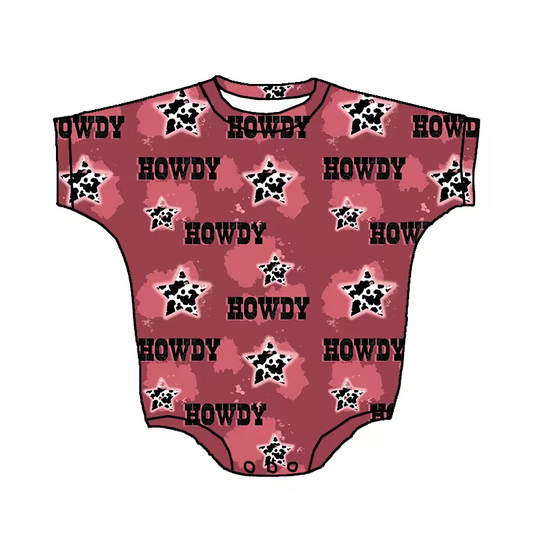 Baby Infant Girls Western Howdy Stars Rompers preorder(moq 5)