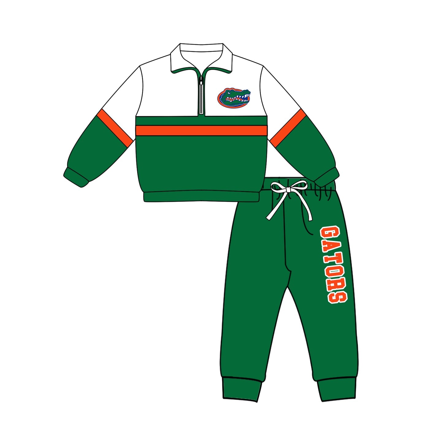 Preorder (moq 5)Baby Boys Gators Zip Pullovers Jogger Team Clothes Set