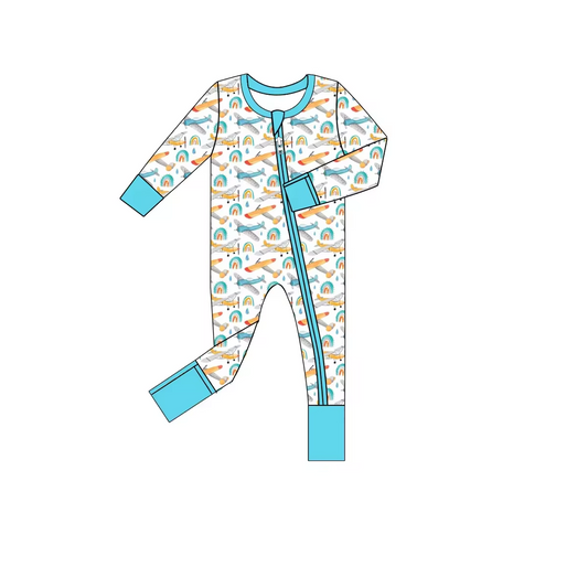 Baby Infant Boys Plane Zip Rompers preorder(moq 5)