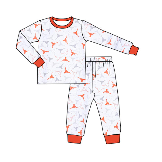 Baby Kids Texas Cows Bamboo Top Pants Pajamas Clothes Sets Preorder(moq 5)