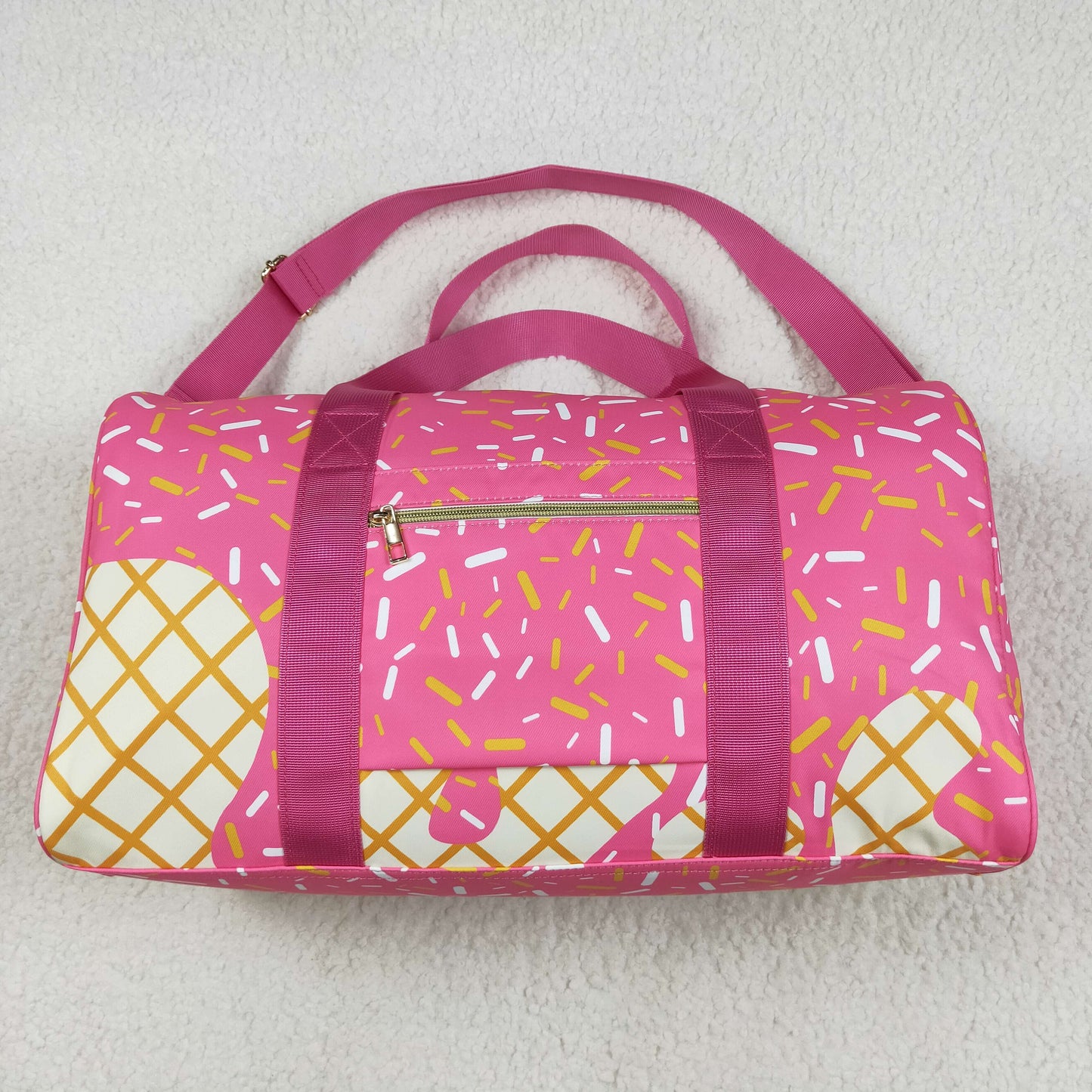 Sibling Pink Ice Cream Drip Zipper Gym Bags Lunch Box