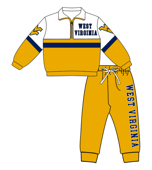 Preorder (moq 5)Baby Boys Texas Tech Zipper Pullover Jogger Pants Team Clothes Set