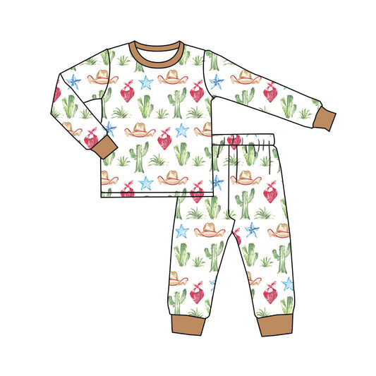 Baby Boys Cactus Western Top Pants Pajamas Clothes Sets preorder(MOQ 5)