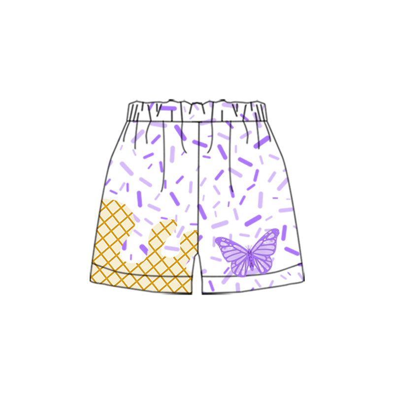 Preorder moq 5 Baby Boys Lavender Butterfly Sprinkles Team drips Shorts Bottoms