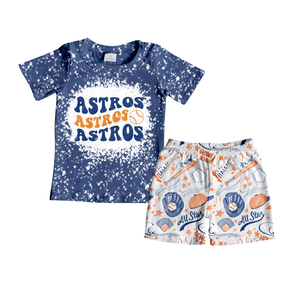 Baby Boys Baseball Blue Team Tee Shirts Shorts Clothes Sets preorder(moq 5)