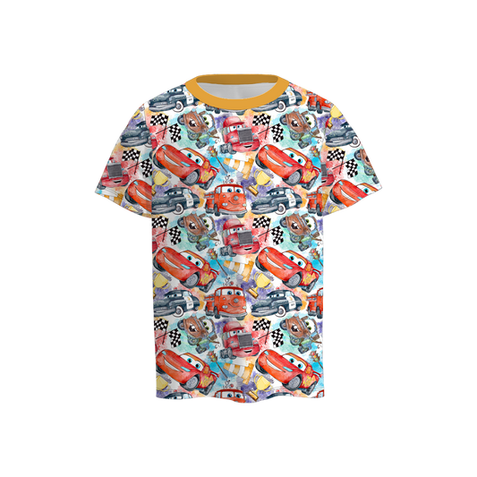 Baby Boys Cars Cartoon Colorful Racing Tee Shirts Tops Preorder(moq 5)