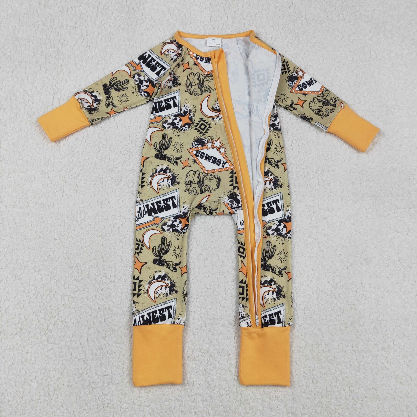 Baby Boys Aztec Cactus Wild West Western Two Way Zip Convertible Rompers