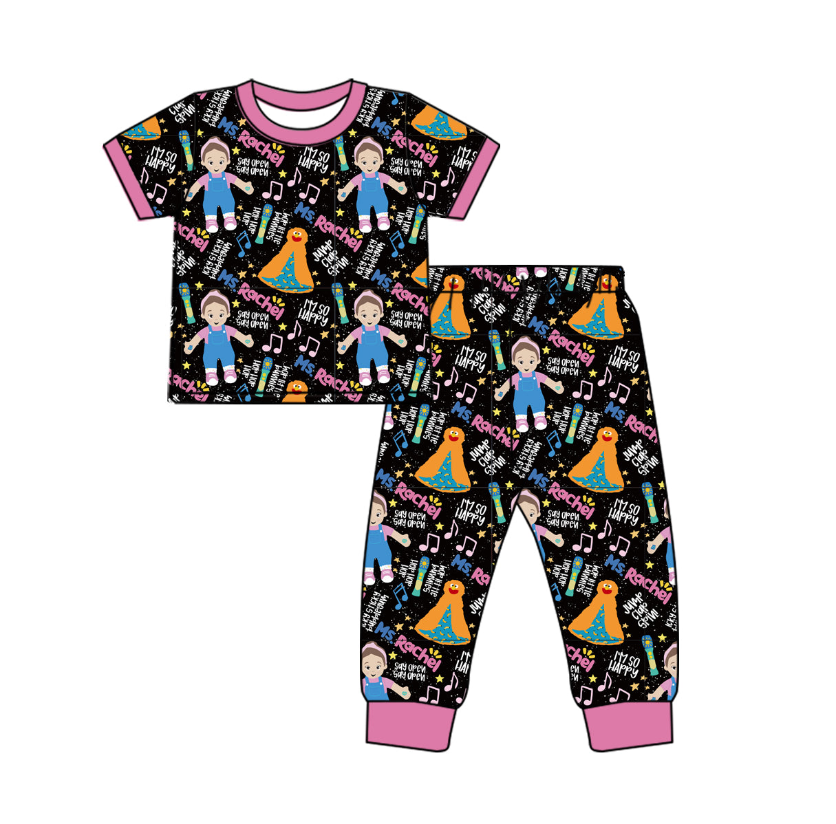 Preorder (moq 5)Baby Girls Ms Teacher Top Pants Pajamas Clothes Sets